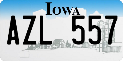 IA license plate AZL557