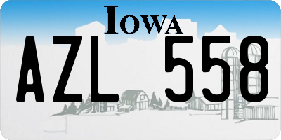 IA license plate AZL558