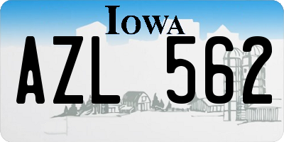 IA license plate AZL562