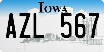 IA license plate AZL567