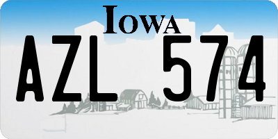 IA license plate AZL574