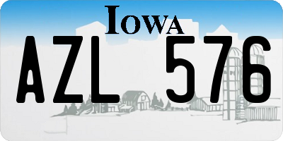 IA license plate AZL576