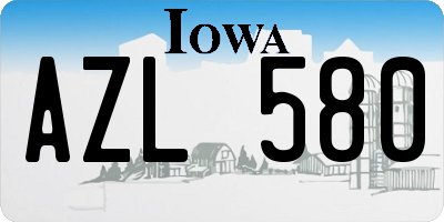 IA license plate AZL580