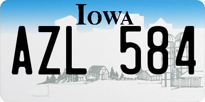 IA license plate AZL584