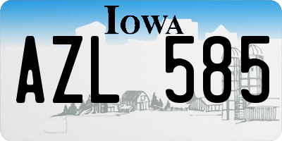 IA license plate AZL585