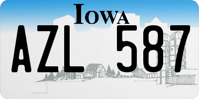 IA license plate AZL587