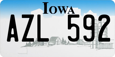 IA license plate AZL592