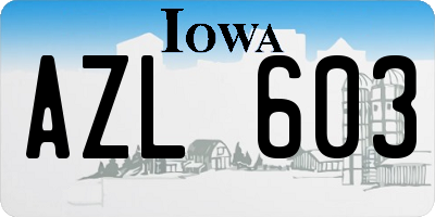 IA license plate AZL603