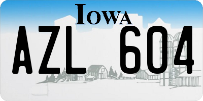 IA license plate AZL604