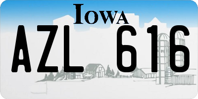 IA license plate AZL616