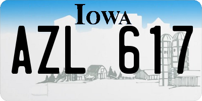 IA license plate AZL617