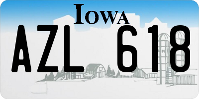 IA license plate AZL618