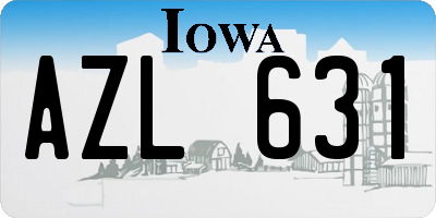 IA license plate AZL631