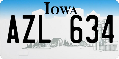 IA license plate AZL634
