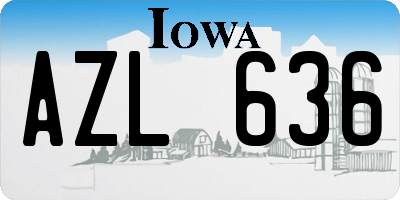 IA license plate AZL636