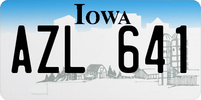 IA license plate AZL641