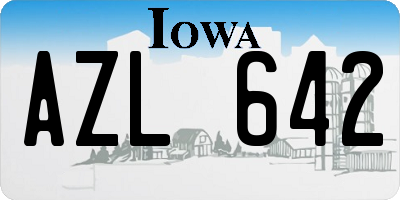 IA license plate AZL642