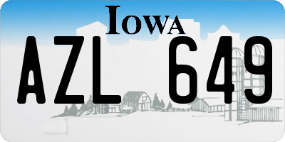 IA license plate AZL649