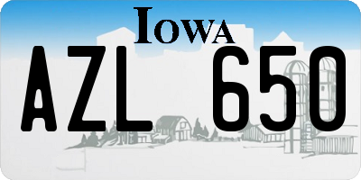 IA license plate AZL650