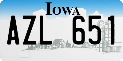 IA license plate AZL651