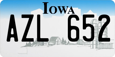 IA license plate AZL652