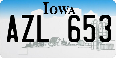 IA license plate AZL653