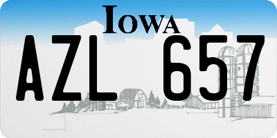 IA license plate AZL657