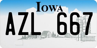 IA license plate AZL667