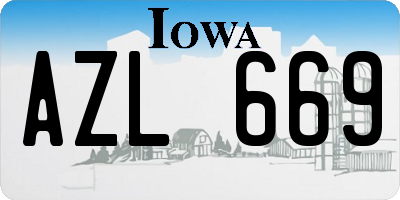 IA license plate AZL669