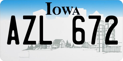 IA license plate AZL672