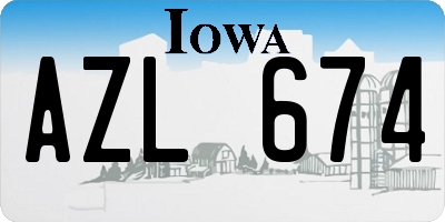 IA license plate AZL674
