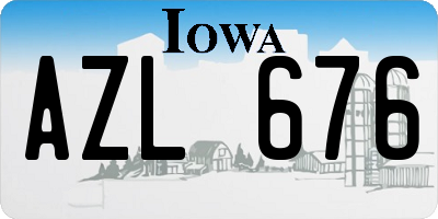 IA license plate AZL676