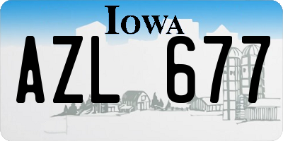IA license plate AZL677