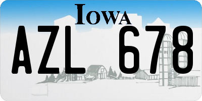 IA license plate AZL678