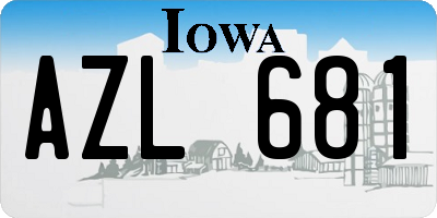 IA license plate AZL681