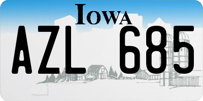 IA license plate AZL685