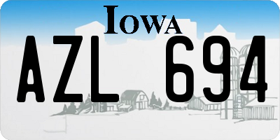 IA license plate AZL694