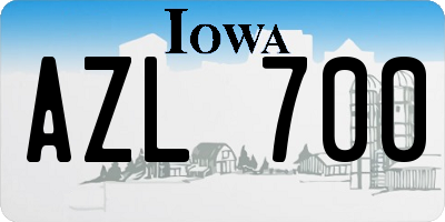 IA license plate AZL700