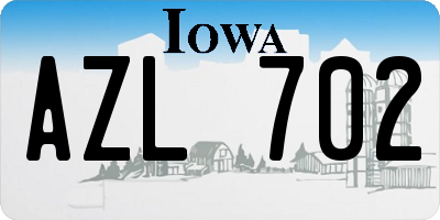 IA license plate AZL702