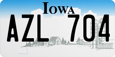 IA license plate AZL704