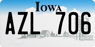 IA license plate AZL706