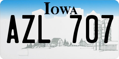 IA license plate AZL707