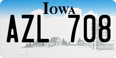 IA license plate AZL708