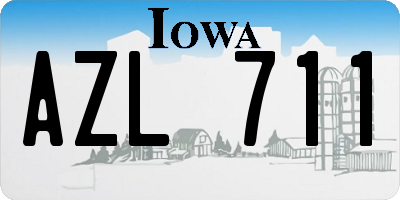 IA license plate AZL711