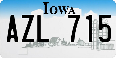 IA license plate AZL715