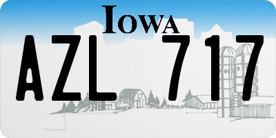 IA license plate AZL717