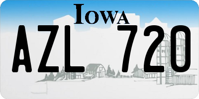IA license plate AZL720