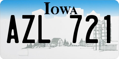 IA license plate AZL721