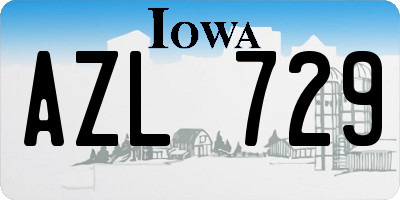 IA license plate AZL729