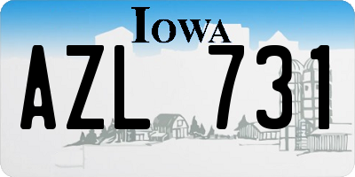IA license plate AZL731